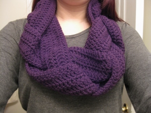 Braided Crochet Scarf Purple